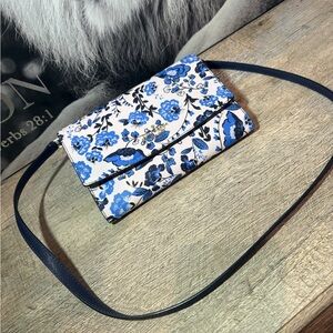 Kate Spade Blue Floral Crossbody Bag